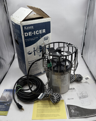 KASCO 4400D050 DE-ICER 1HP 120V 50' CORD 2*20' MOORING ROPE C-10 THERMOSTAT