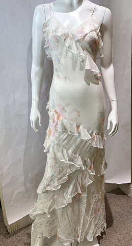 LOVE SHACK FANCY RIALTO FLORAL BOW PRINT MAXI DRESS D1948-3153 SIZE 8