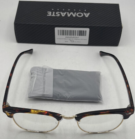 AOMASTE BLUE LIGHT BLOCKING CLEAR LENS COMPUTER GLASSES UNISEX TORTOISE/GOLD