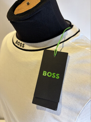 BOSS MEN'S TEE 5 COTTON T SHIRT W LOGO CREW NECK 50554862 SIZE XL WHITE BLACK