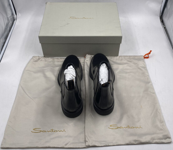 SANTONI EASY-ONC-NTGN01 BLACK MENS US 8 UK 7 LEATHER BOOTS MGEO18937NEAXNTGN01