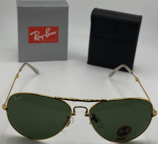 RAYBAN 3479 POLISHED GOLD FRAMES 62-15-145 SUNGLASSES G-15 LENS DOUBLE FOLDING