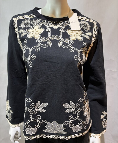 JOHNNY WAS WOMEN'S NALANI PULLOVER LUCCI COLOR BLACK L14325 SZ SMALL S