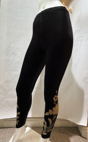 JOHNNY WAS WOMEN'S VELVET LEGGINGS LARA COLOR BLACK J64725 SZ SMALL S