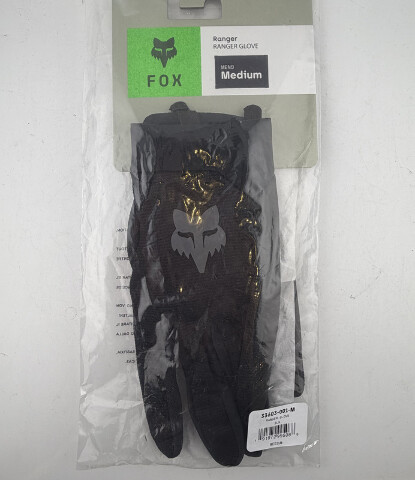 FOX RACING MEN'S RANGER GLOVE SZ MEDIUM M COLOR BLACK 33603-001-M