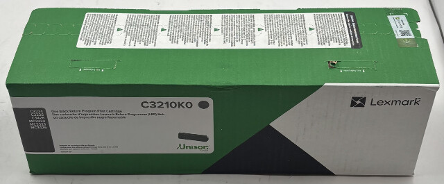 LEXMARK UNISON GENUINE C3210K0 ONE BLACK RETURN PROGRAM PRINT TONER  CARTRIDGE