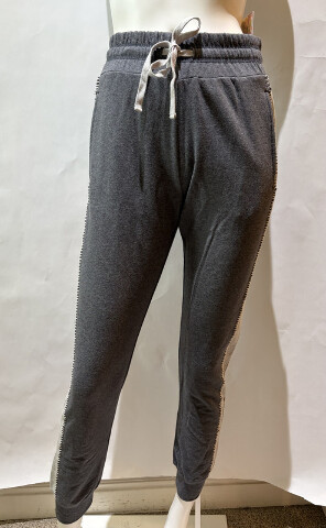 JOHNNY WAS WOMEN'S BEE ACTIVE BLANKET STITCH JOGGER CHARCOAL A5825 SZ XSMALL XS