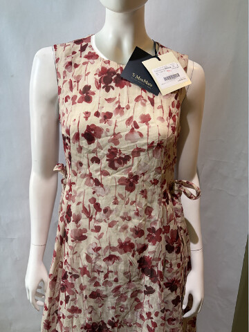 S MAX MARA WOMEN'S SMM ALIBI FLORAL MIDI DRESS IN TANGERINE SIZE US 9 NWT SAMPLE