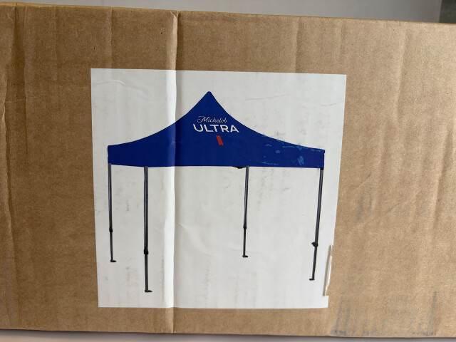 CANOPY TENT 10X10' W MICHELOB ULTRA OXFORD POP UP CANOPY & FRAMEWORK BLUE COVER