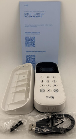 MYQ MYQ-K40TXXW WHITE SMART GARAGE DOOR VIDEO KEYPAD WITH WIDE ANGLE CAMERA