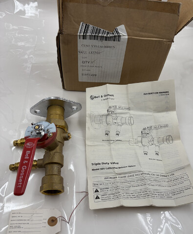 BELL & GOSSETT 132201 MODEL #DV CALIBRATED BALANCE VALVE TRIPLE DUTY VALVE