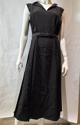 MAX MARA WOMEN'S MXM ZANNATA SAMPLE ENVERS SATIN DRESS W BELT BLACK SIZE 8