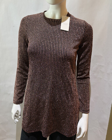 JOHNNY WAS WOMEN'S JENNA METALLIC TUNIC BRONZE TOP L20825 SZ SMALL S