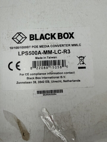 BLACK BOX LPS500A-MM-LC-R3 10/100/1000BT POE MEDIUM CONVERTER MMLC