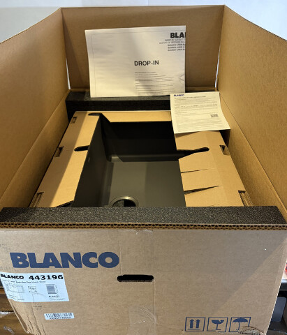 BLANCO LIVEN 33" SUPER SINGLE BOWL DUAL MOUNT SINK 443196 COLOR CINDER