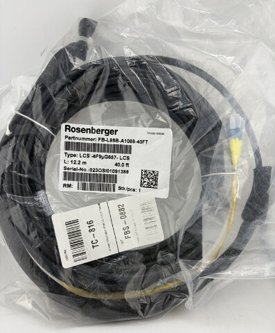ROSENBERGER FB-L98B-A1088-40FT 12.2M FIBER JUMPER CABLE LCS-4F9UG657