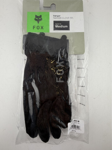 FOX RACING WOMENS RANGER GLOVE GEL SZ MEDIUM M BLACK 33611-001-M