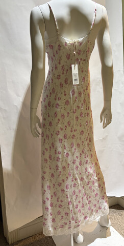 LOVE SHACK FANCY MANUELA HEIRLOOM PRINT SLIP DRESS STERLING DUSK D2171-3306 SZ M