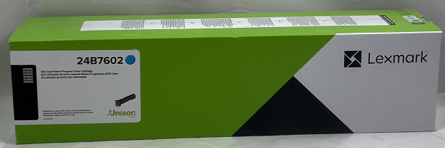 GENUINE LEXMARK 24B7602 ONE CYAN RETURN PROGRAM TONER CARTRIDGE