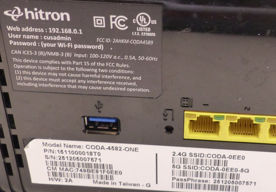 HITRON CODA-4582 DOCSIS 3.1 CABLE MODEM ROUTER | eBay