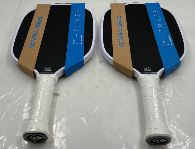 LOT OF 2 DUNLOP TT-THR33 CONTROL SERIES PICKLEBALL PADDLES 16MM