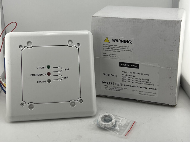 MYERS AUTOMATIC TRANSFER SWITCH EPC-D-F-ATS I20-277VAC 50-60HZ