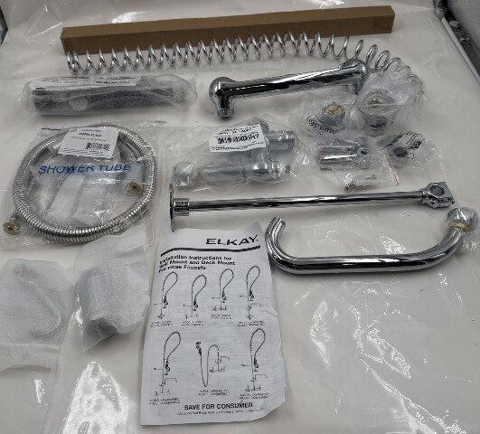 ELKAY LK943AF08LC COMMERCIAL GRADE WALL-MOUNTED PRE-RINSE CHROME FAUCET