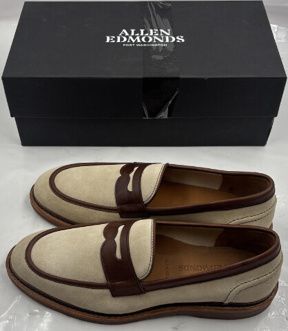 ALLEN EDMONDS RAND RANDOLPH VERSE SAND SU 9.5 E MENS LIGHT BROWN LOAFERS
