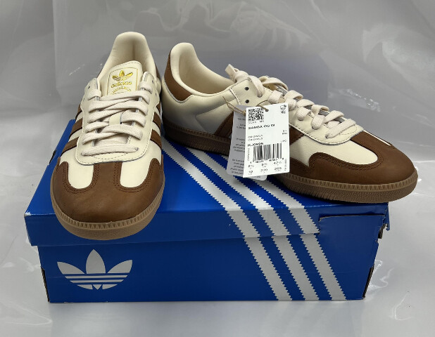 ADIDAS SAMBA OG KJ0996 CREAM AND BROWN SIZE 10 WOMENS WONDER WHITE DUSKY BRONZE