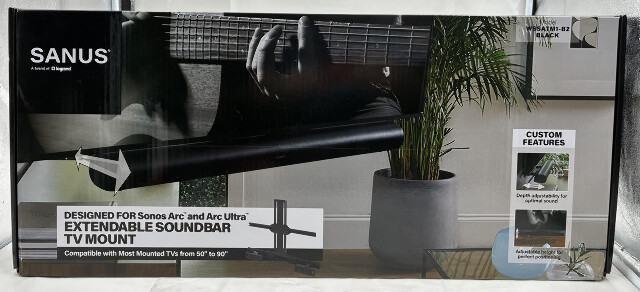 SANUS EXTENDABLE SOUNDBAR TV MOUNT COMPATIBLE W/ MOST 50" TO 90" TVS & SONOS ARC
