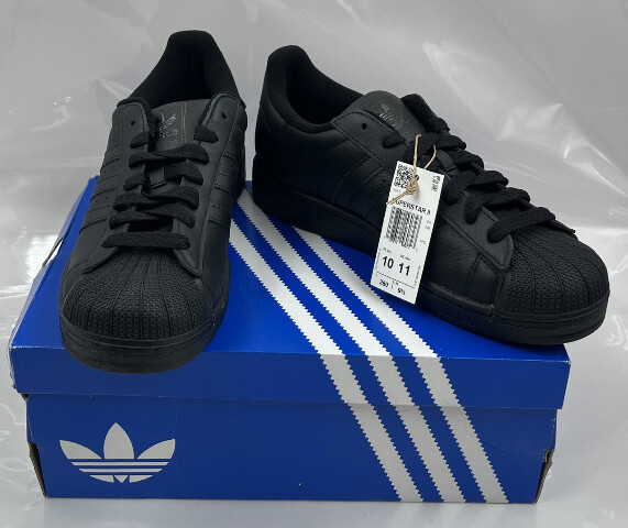 ADIDAS SUPERSTAR II JI0081 ALL BLACK SUPERSTAR SNEAKERS SIZE 10 MENS