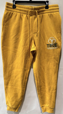 TRUE RELIGION 700015 MENS L MINERAL YELLOW BUDDHA LOGO TRUE ANTIQUE JOGGER