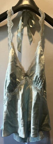 REFORMATION WOMENS MONICA SEA GLASS SILK TOP SIZE X-LARGE 1314146SEG0XL