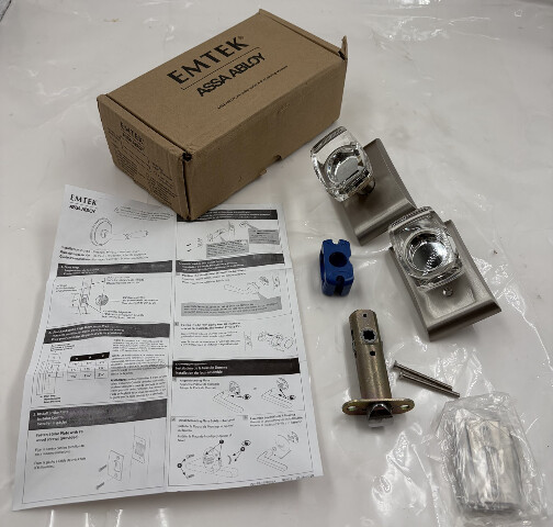 EMTEK ASSA ABLOY PASSAGE FUNCTION WINDSOR CRYSTAL KNOB W NEOS ROSETTE 5111WSUS15