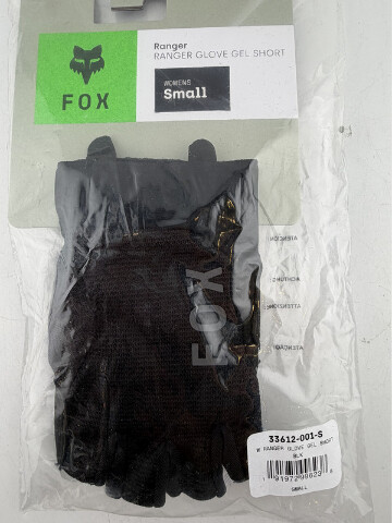 FOX RACING WOMENS RANGER GLOVE GEL SHORT SZ SMALL BLACK 33612-001-S