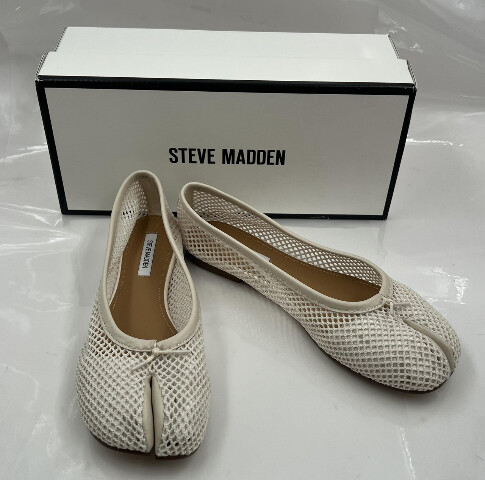 STEVE MADDEN CALICO BONEMESH TABI BALLET FLATS WHITE TABIS SIZE 8.5 WOMENS
