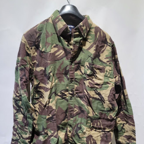 LANDS END 513428 MEN'S SIENNA BROWN CAMO FLAGSHIP FLANNEL LARGE