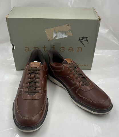 CLARKS ARTISAN UN BRILEY TIE 26184460 IN DARK TAN SIZE 12 MENS SMART-CASUAL SHOE