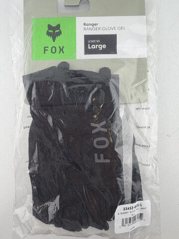 FOX RACING WOMENS RANGER GLOVE GEL SHORT SZ LARGE BLACK 33612-001-L