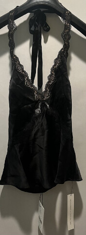 REFORMATION WOMENS MONICA BLACK SILK TOP SIZE SMALL 1314146BLK00S