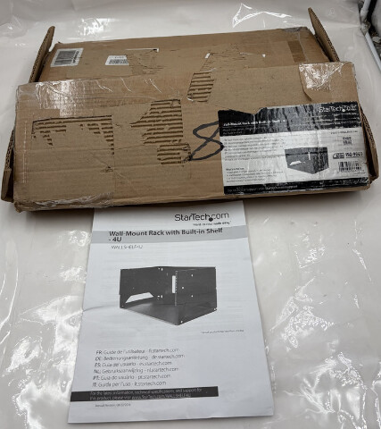 STARTECH WALL-MOUNT RACK W BUILT IN SHELF WALLSHELFF4U STANDARD 4U RACK DIMS