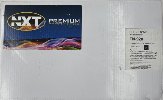 NXT PREMIUM REPLACEMENT CARTRIDGE RPLBRTN920 REPLACEMENT FOR TN-920 BLACK