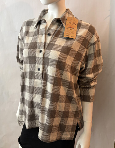 FAHERTY WOMEN'S LEGEND SWEATER CLASSIC POPOVER SZ LARGE L BROWN OAT WKF2539 NWT
