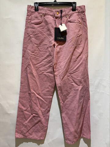 S MAX MARA WOMEN'S COTTON TROUSERS STRAIGHT CUT IN PEONY SAMPLE SMM ONORATA SZ8