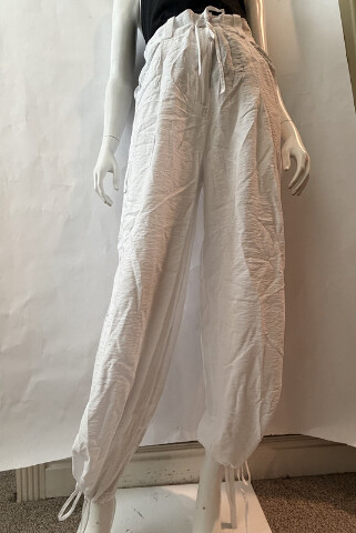 REISS WOMEN'S DRAWSTRING TIE-CUFF TORY CARGO TROUSER IN WHITE WW97 US SIZE 6