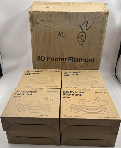 LOT OF 8 ELEGOO RAPID PLA+ WHITE 3D PRINTER FILAMENT 1KG 0.02MM TOLERANCE