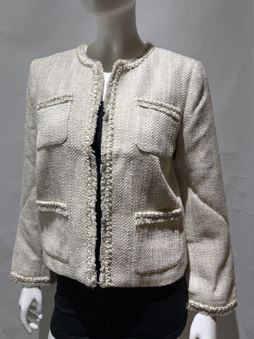 JMCLAUGHLIN 238101022 MARTHA BOUCL&Eacute; JACKET TWEDE STYLE COLOR SAND SIZE MEDIUM M