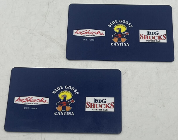LOT OF 2 BLUE GOOSE CANTINA $25 DOLLAR GIFT CARDS ($50 TOTAL)