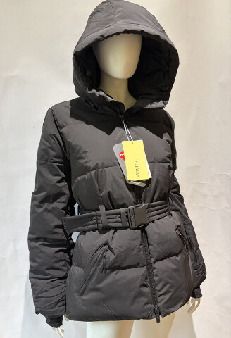 HALFDAYS WOMEN'S HEDY BELTED PUFFER IN BLACK 1WT0101 SIZE SMALL S