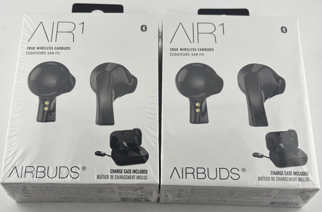 LOT OF 2 AIRBUDS AIR1 TRUE WIRELESS EARBUDS WITH CHARGING CASE 16HRS PLAYTIME